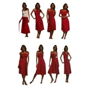 Elan Orange Convertible Wrap‎ Maxi Dress S/P Made in USA